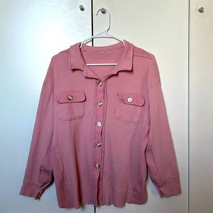 0 stains or rips. Tiny loose strings- part of jacket, easy to cut.